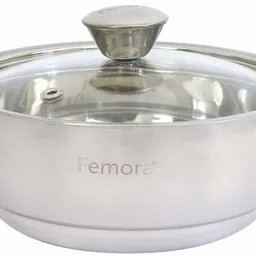 femora Stainless Steel Double Wall Insulated Curry Server Curry Bowls, 900 ML - Set of 3 Pack of 3 Serve Casserole Set image 2