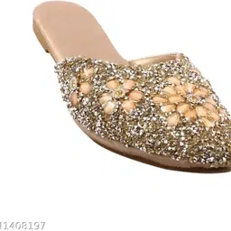 zadzed Girls Stylish Designer Jaipuri Rajasthani Mojari Bellies Mojaris For Women image 3