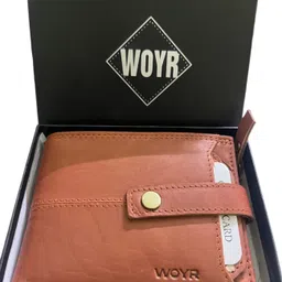 woyr Men & Women Casual, Ethnic, Evening/Party, Formal, Travel, Trendy Tan Genuine Leather RFID Wallet image 3