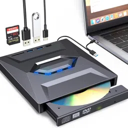 RyzCare External For CD DVD +/-RW Drive With SD Card Reader And USB 3.0+2.0+Type-C Input External DVD Writer-picture-15