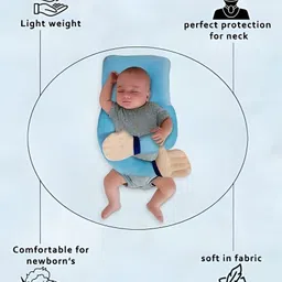millionminds New Born Baby Soft Neck Support Hugging Pillow for Head Shaping (0-18 Month) Cotton Solid Baby Pillow Pack of 1 image 3