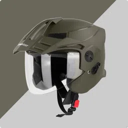 steelbird SBH-23 Hunter ISI Certified Open Face Motorbike Helmet image 3