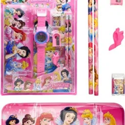 macare Princess Stationery Gift Set with Digital Watch – Perfect for Girls Geometry Box image 4