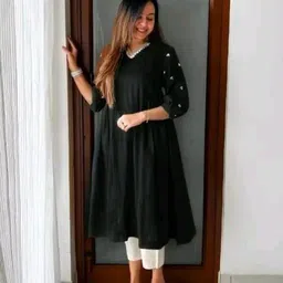 musaniyaa feb Women Viscose Rayon Kurti Pant Set image 1