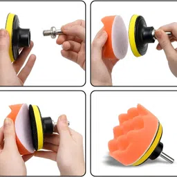 Daxanstore Car Polishing Pad Kit for Drill Machine – Waxing & Buffing Foam Set Sponge Wet and Dry Broom image 4