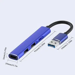 RuhZa Type C Hub Camera Reader 4 in 1 Compatible with iOS Devices Gaming Adapter image 3