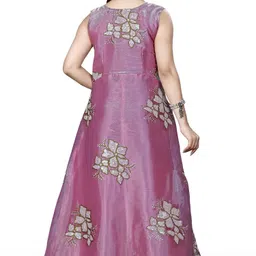 lady shopi Embroidered Organza Semi Stitched Flared/A-line Gown image 3