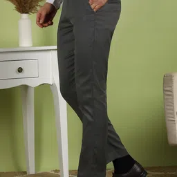 fubar Men Slim Fit Grey Lycra Blend Trousers image 2