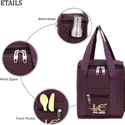 loyal choice Lunch Tiffin Bag for & Picnic for men women Waterproof Lunch Bag (Maroon, 8L) Waterproof Lunch Bag image 4