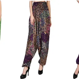 narnari Printed Rayon Women Harem Pants image 1