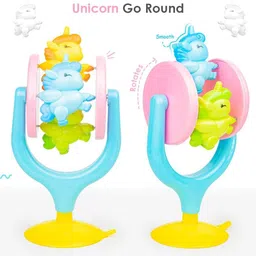 zokato Unicorn Go Round Highchair Spinning Merry Go Round Toy Rattle-picture-13