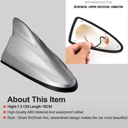 ccmm Unique New Design Shark Shape Waterproof Silver Shinny Antenna For Car-264 Universal Silver Waterproof Car Roof Shark Antenna-264 Satellite Vehicle Antenna image 3