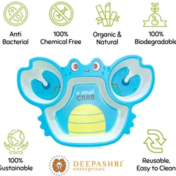 deepashri Bamboo Fibre Crab Shape kids Dinner Set 100% Biodegradable and Eco Friendly - Bamboo Dinner Set image 3