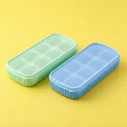 masox store Easy Release Silicone 8 Cube Ice Maker Mold for Easy Release & Cold Drinks Blue, Green Silicone Ice Cube Tray image 1