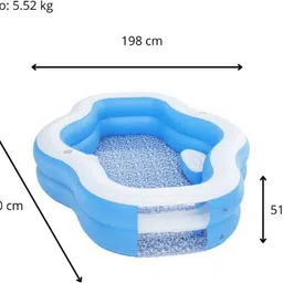 hornflow Inflatable Pool 270 x 198 x 51 cm with free pump Inflatable Swimming Pool image 2
