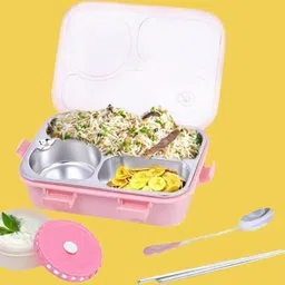 kello Steel Airtight Leak-Proof Tiffin Box for Kids Lunch Box, School, Office T83 3 Containers Lunch Box-picture-35