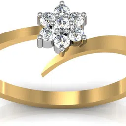 avsar Real Gold and Cubic Zirconia Stones Kokan Ring AVR062YBN 14kt Yellow Gold ring image 2