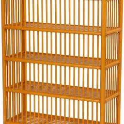 afcane craft Premium 5-Tier Bamboo Rattan Storage Rack for Home Cane Open Book Shelf image 5
