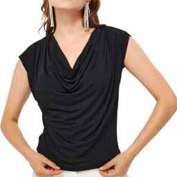sightbomb Party Sleeveless Solid Women Black Top-picture-12