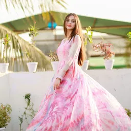 dri enterprise Printed Georgette Stitched Anarkali Gown-picture-15