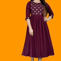 dichika enterprise Women Fit and Flare Maroon Midi/Calf Length Dress-picture-18