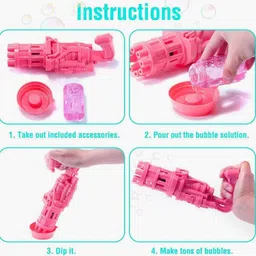 just97 8 Hole Bubble Maker Gatling Machine Toy for Kids Solution A17 Water Gun image 2