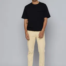 flying machine Men Slim Fit Khaki Cotton Blend Trousers image 5