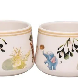 nohunt Pack of 6 Ceramic Printed Set of 6 Cups, 150ml Each|For Tea,Coffee,Hotdrinks & Perfect For Gifting image 5