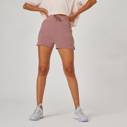 domyos Women Slim-Fit Cotton Blend Shorts 520 With Pocket - Pink-picture-14
