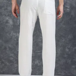 roadster Men Relaxed White Pure Linen Trousers image 2