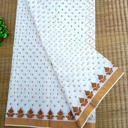 happy creation Printed, Striped Tant Pure Cotton, Cotton Blend Saree-picture-18