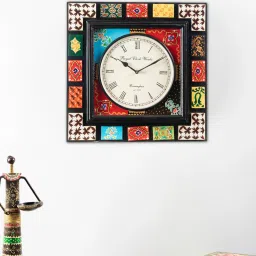 vedas Divit Multicolour MDF Wall Clock image 1