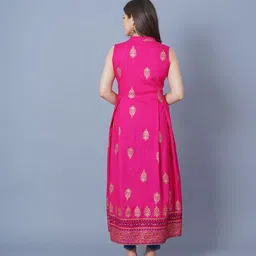 annsh apparel Floral Print Viscose Rayon Stitched Flared/A-line Gown image 2