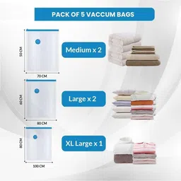 pratyang 5Pack Vacuum Compression Storage Bags With Pump,Space Saver Sealer Bag P310 Travel Storage Vacuum Bags-picture-22
