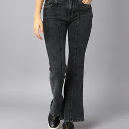 nifty Women Flared High Rise Black Jeans-picture-13