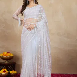 trendmalls Embellished Bollywood Net Saree image 1