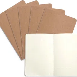 innaxa Journal Set with Dotted Grid Paper, Lightweight Journal with Kraft Paper Covers A5 Notebook Dotted 64 Pages image 1