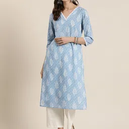 kairab Women Floral Print Viscose Rayon Straight Kurta-picture-12
