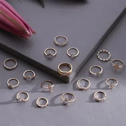 designs by jewels galaxy Contemporary Stackable Rings Alloy Gold Plated Ring Set image 2