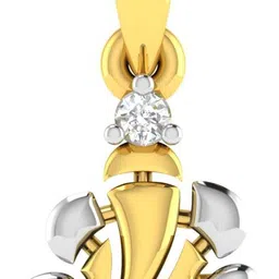avsar GANESHA Shape God Pendant 14kt Cubic Zirconia Yellow Gold Pendant image 1