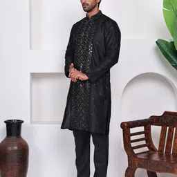 rangkalp Men Printed Art Silk A-line Kurta image 5