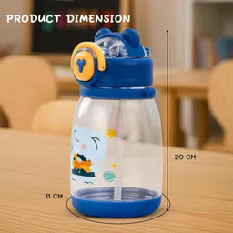 baybee uddleCup Sipper Water Bottle with Straw for Kids Leak Proof with Strap 600ml image 5