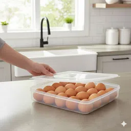 maxtid Plate Kitchen Rack 24 Grid Egg Box Smart Space Plastic Egg Container Plastic-picture-26