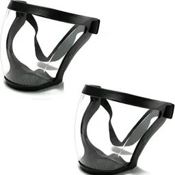 pgadhiya Transparent Faceshield Mask | Super Protective Face Shield Mask for Work Transparent Face Shield Mask | Full Face Protection (PACK OF 2) Welding, Wood-working, Power ToolSafety Goggle-picture-22