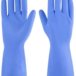 qtm Multipurpose Household Rubber Gloves Combo Pack 4 Pairs Multicolor Reusable Rubber Safety Gloves image 3