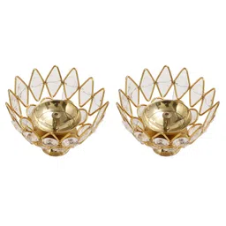 purestory 4 Inch Crystal Diyas (Set Of 2) image 4
