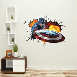 aashrut decor 41 cm Captain America Wall Sticker | Decorative Wall Sticker_AS658 Self Adhesive Sticker-picture-45