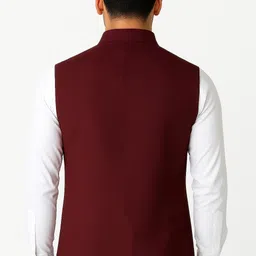 fdn Men Solid Nehru Jacket image 2