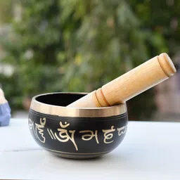 shubh sukkhi Singing bowl Black Decorative Showpiece - 5 cm image 3