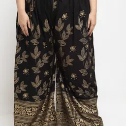 style prezone Women Relaxed Black Viscose Rayon Trousers image 1